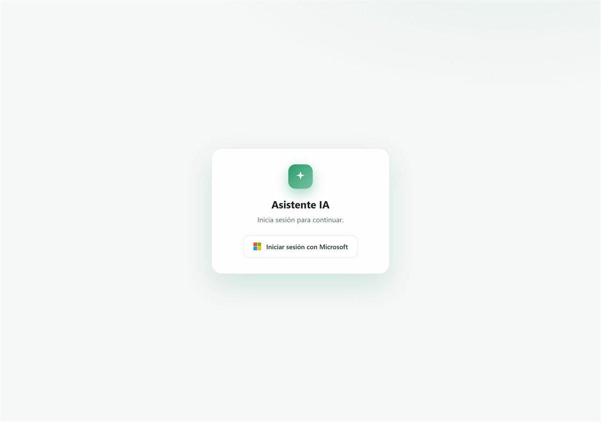 Pantalla de acceso del Asistente IA con inicio de sesión mediante la cuenta de Microsoft 365 del usuario.